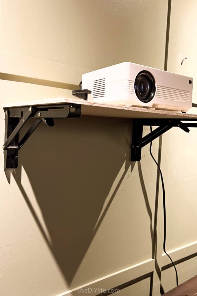 diy hidden projector shelf
