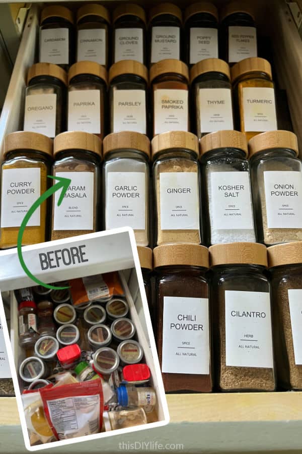 how to organize a spice drawer