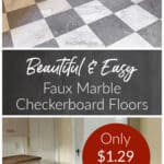 faux marble checkerboard floor tile vinyl