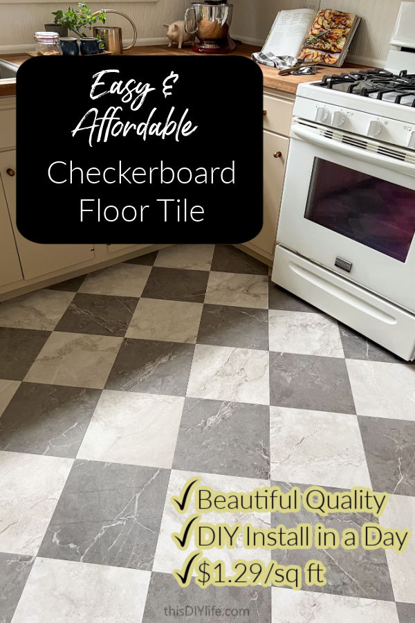 faux marble checkerboard floor vinyl peel and stick tile