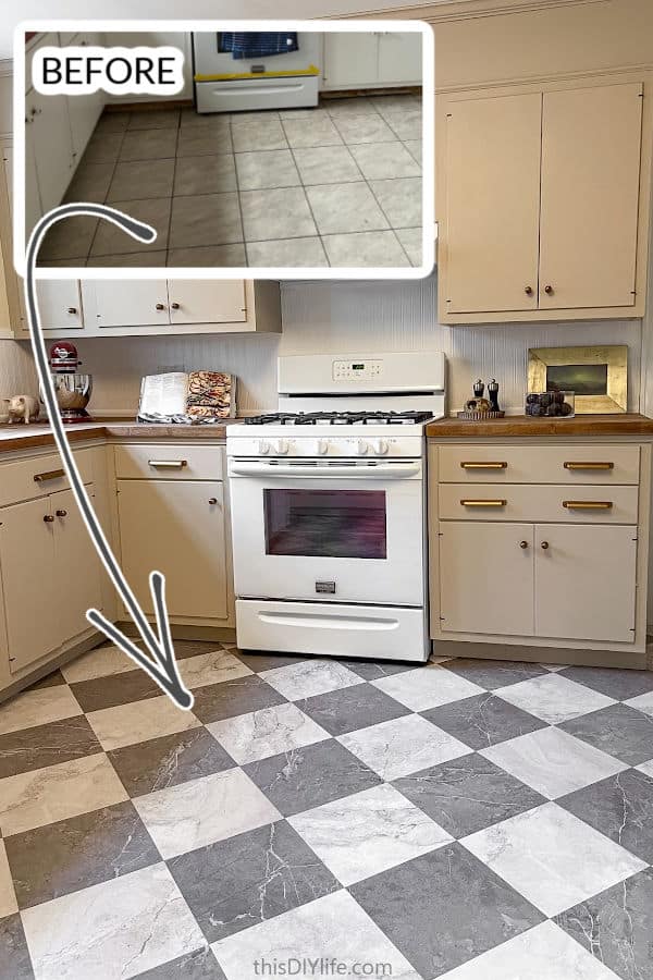 vinyl faux marble checkerboard floor tile