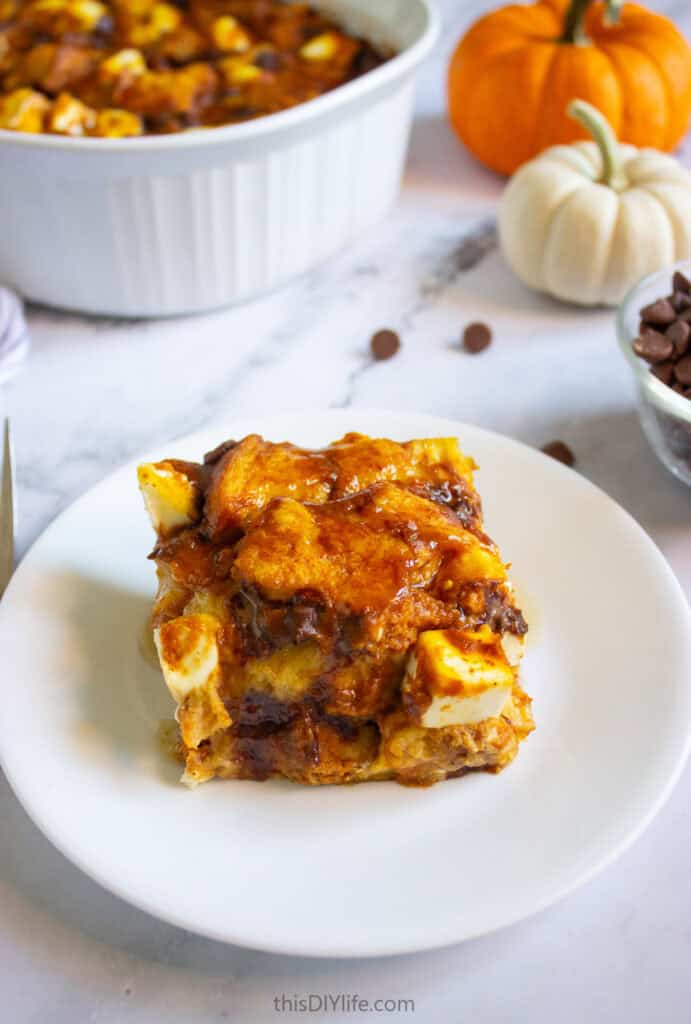 Pumpkin Cream Cheese French Toast Casserole