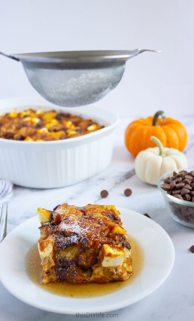 pumpkin cream cheese french toast bake