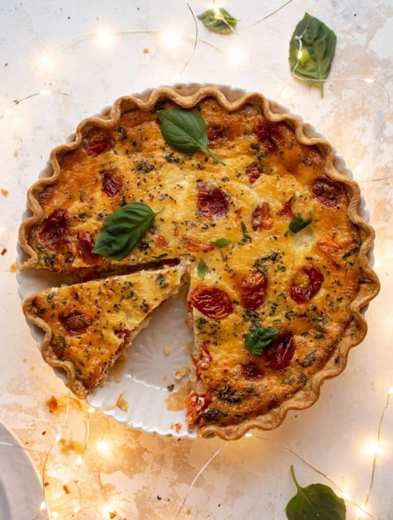 Caprese Christmas Quiche