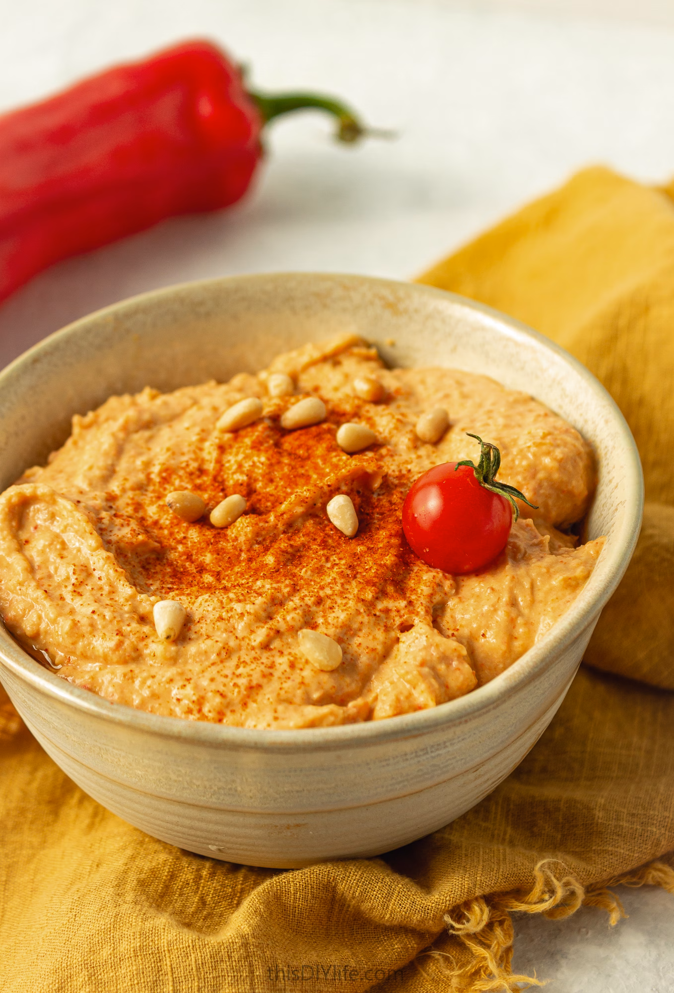 Hummus with Roasted Red Pepper Recipe