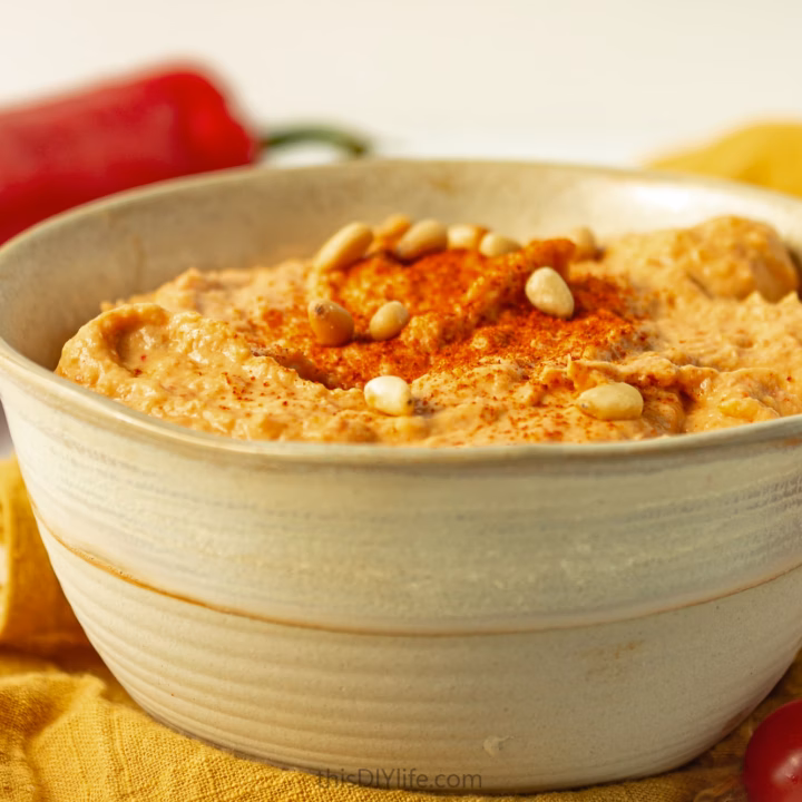 Vegan Roasted Red Pepper Hummus Recipe-28