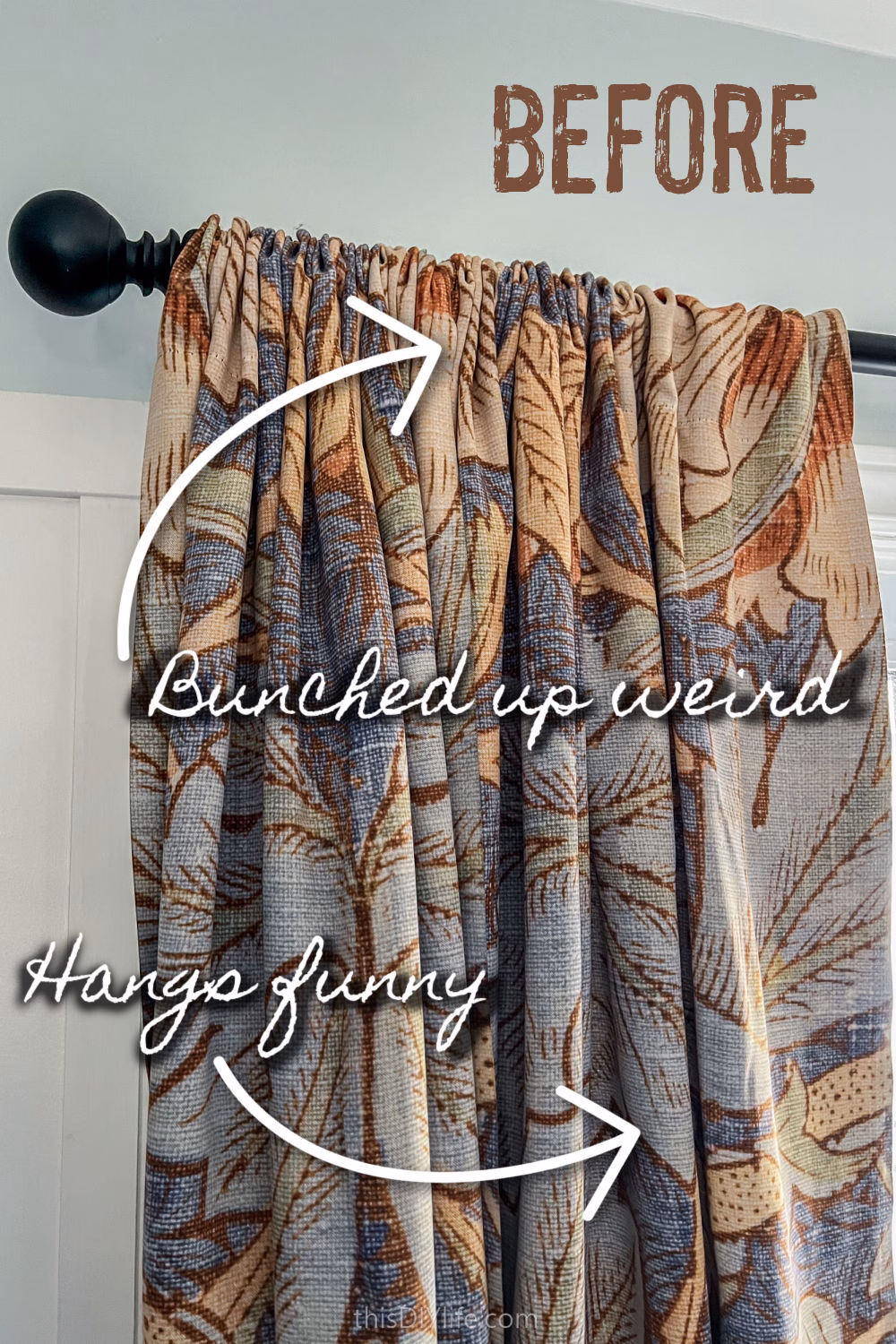 How to Upgrade Basic Curtains ~ Custom Looking Drapes with No Sewing Machine Required!
