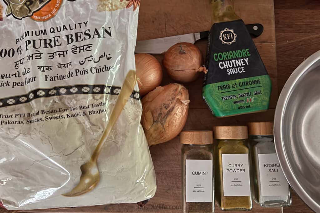 ingredients for baked onion bhajis