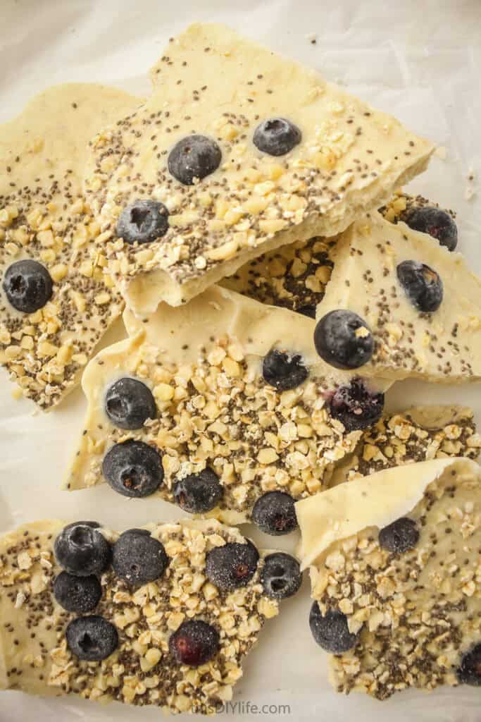 ready to serve High Protein Blueberry Yogurt Bark