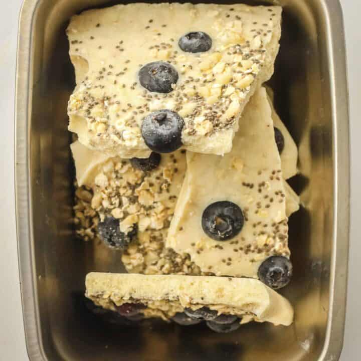 high protein blueberry yogurt bark