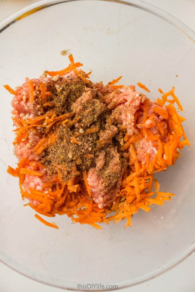 mix the Chicken Breakfast Sandwich patty ingredients