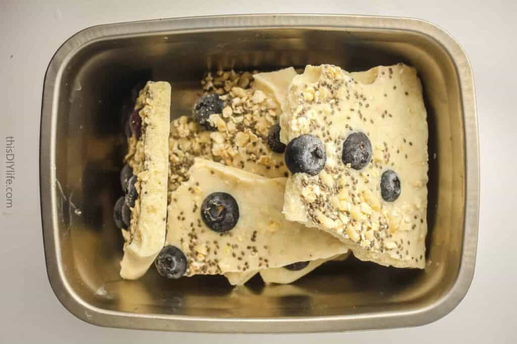 Simple & Satisfying High Protein Blueberry Yogurt Bark
