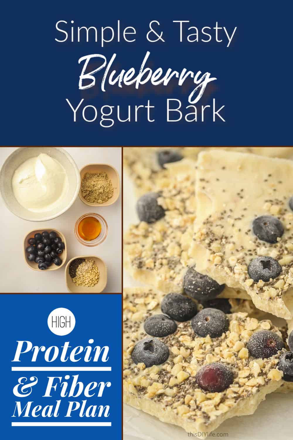 high protein blueberry yogurt bark